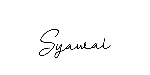 Design your own signature with our free online signature maker. With this signature software, you can create a handwritten (BallpointsItalic-DORy9) signature for name Syawal. Syawal signature style 11 images and pictures png