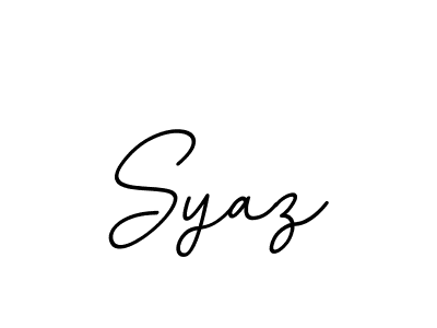 Design your own signature with our free online signature maker. With this signature software, you can create a handwritten (BallpointsItalic-DORy9) signature for name Syaz. Syaz signature style 11 images and pictures png