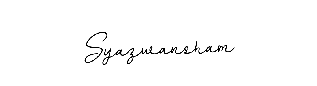 BallpointsItalic-DORy9 is a professional signature style that is perfect for those who want to add a touch of class to their signature. It is also a great choice for those who want to make their signature more unique. Get Syazwansham name to fancy signature for free. Syazwansham signature style 11 images and pictures png