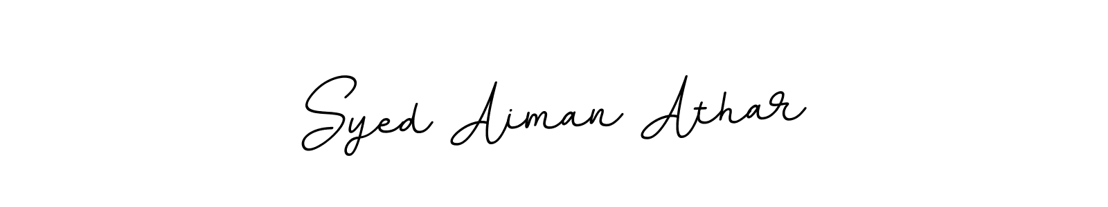 Use a signature maker to create a handwritten signature online. With this signature software, you can design (BallpointsItalic-DORy9) your own signature for name Syed Aiman Athar. Syed Aiman Athar signature style 11 images and pictures png