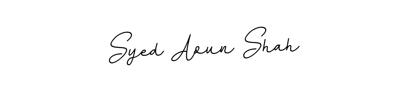 if you are searching for the best signature style for your name Syed Aoun Shah. so please give up your signature search. here we have designed multiple signature styles  using BallpointsItalic-DORy9. Syed Aoun Shah signature style 11 images and pictures png