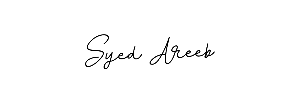 Use a signature maker to create a handwritten signature online. With this signature software, you can design (BallpointsItalic-DORy9) your own signature for name Syed Areeb. Syed Areeb signature style 11 images and pictures png