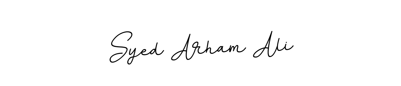 The best way (BallpointsItalic-DORy9) to make a short signature is to pick only two or three words in your name. The name Syed Arham Ali include a total of six letters. For converting this name. Syed Arham Ali signature style 11 images and pictures png