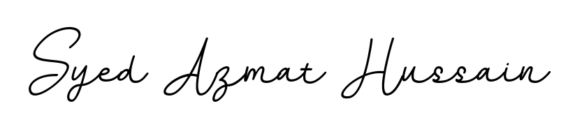 A stylish, flowing autograph style designed for name Syed Azmat Hussain using BallpointsItalic-DORy9 typography. Perfect for digital creative projects. Syed Azmat Hussain signature style 11 images and pictures png
