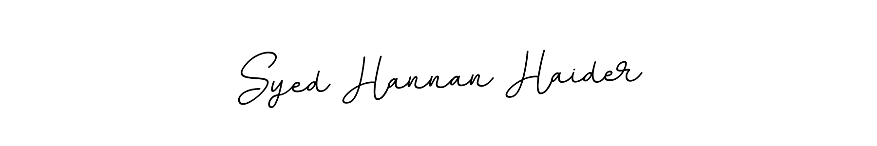 How to make Syed Hannan Haider name signature. Use BallpointsItalic-DORy9 style for creating short signs online. This is the latest handwritten sign. Syed Hannan Haider signature style 11 images and pictures png