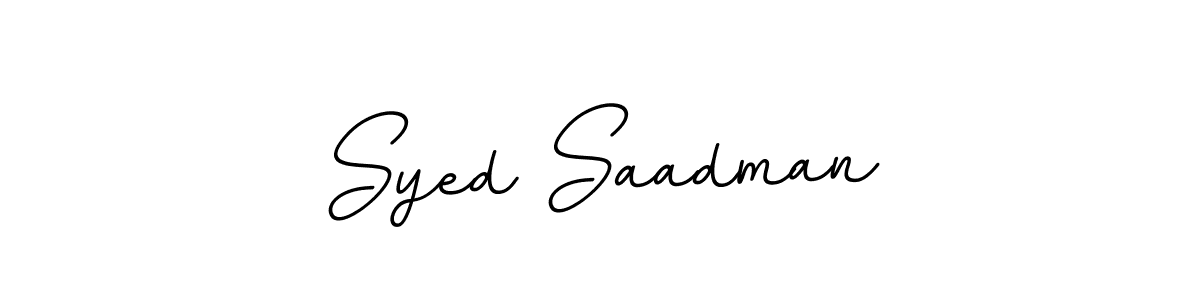 Use a signature maker to create a handwritten signature online. With this signature software, you can design (BallpointsItalic-DORy9) your own signature for name Syed Saadman. Syed Saadman signature style 11 images and pictures png