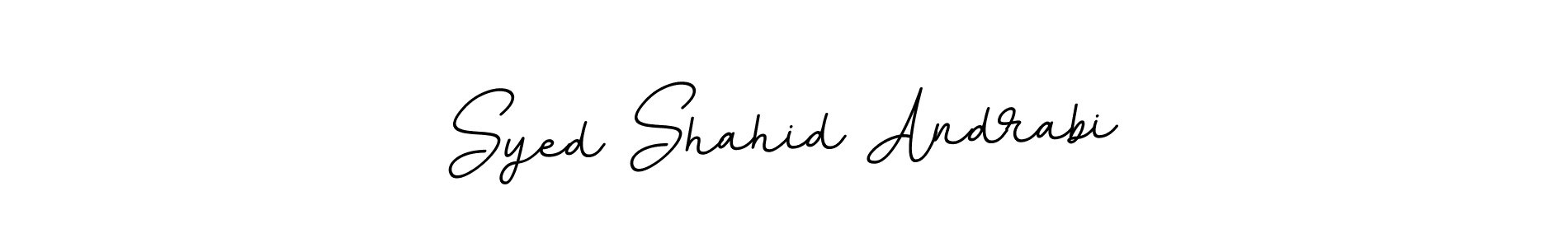 The best way (BallpointsItalic-DORy9) to make a short signature is to pick only two or three words in your name. The name Syed Shahid Andrabi include a total of six letters. For converting this name. Syed Shahid Andrabi signature style 11 images and pictures png