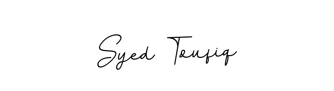 Use a signature maker to create a handwritten signature online. With this signature software, you can design (BallpointsItalic-DORy9) your own signature for name Syed Toufiq. Syed Toufiq signature style 11 images and pictures png