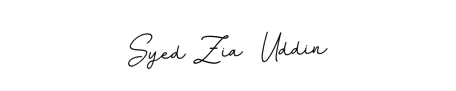 The best way (BallpointsItalic-DORy9) to make a short signature is to pick only two or three words in your name. The name Syed Zia  Uddin include a total of six letters. For converting this name. Syed Zia  Uddin signature style 11 images and pictures png