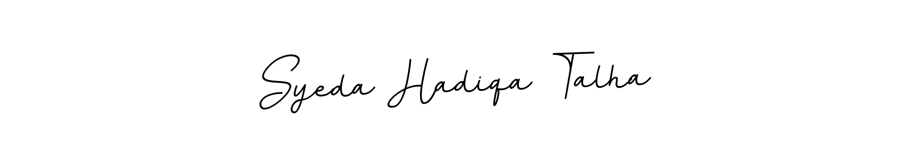 Make a beautiful signature design for name Syeda Hadiqa Talha. With this signature (BallpointsItalic-DORy9) style, you can create a handwritten signature for free. Syeda Hadiqa Talha signature style 11 images and pictures png