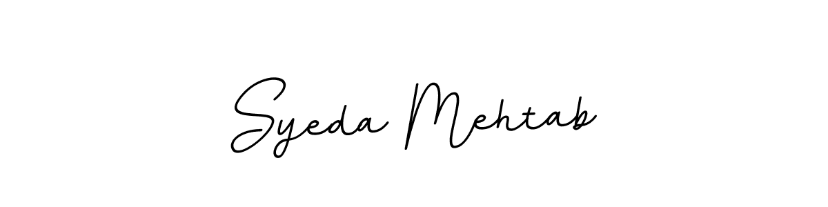 Create a beautiful signature design for name Syeda Mehtab. With this signature (BallpointsItalic-DORy9) fonts, you can make a handwritten signature for free. Syeda Mehtab signature style 11 images and pictures png