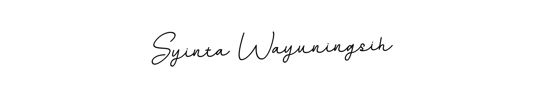 Design your own signature with our free online signature maker. With this signature software, you can create a handwritten (BallpointsItalic-DORy9) signature for name Syinta Wayuningsih. Syinta Wayuningsih signature style 11 images and pictures png