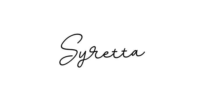 How to make Syretta name signature. Use BallpointsItalic-DORy9 style for creating short signs online. This is the latest handwritten sign. Syretta signature style 11 images and pictures png