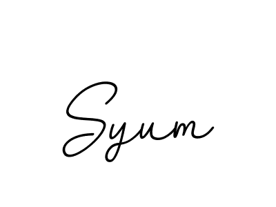 Use a signature maker to create a handwritten signature online. With this signature software, you can design (BallpointsItalic-DORy9) your own signature for name Syum. Syum signature style 11 images and pictures png