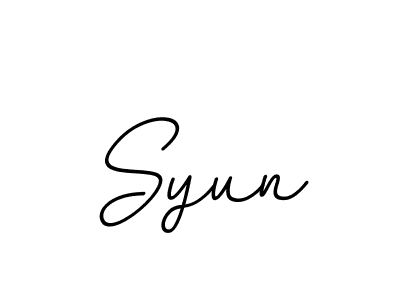 You should practise on your own different ways (BallpointsItalic-DORy9) to write your name (Syun) in signature. don't let someone else do it for you. Syun signature style 11 images and pictures png