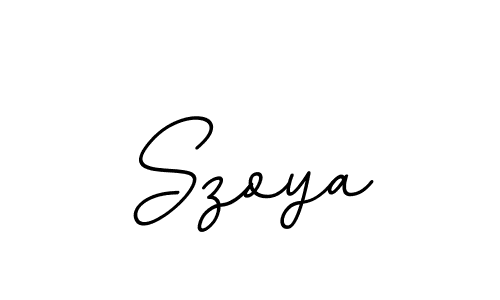 Use a signature maker to create a handwritten signature online. With this signature software, you can design (BallpointsItalic-DORy9) your own signature for name Szoya. Szoya signature style 11 images and pictures png