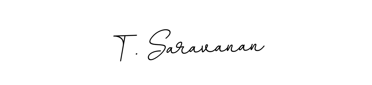 Design your own signature with our free online signature maker. With this signature software, you can create a handwritten (BallpointsItalic-DORy9) signature for name T . Saravanan. T . Saravanan signature style 11 images and pictures png