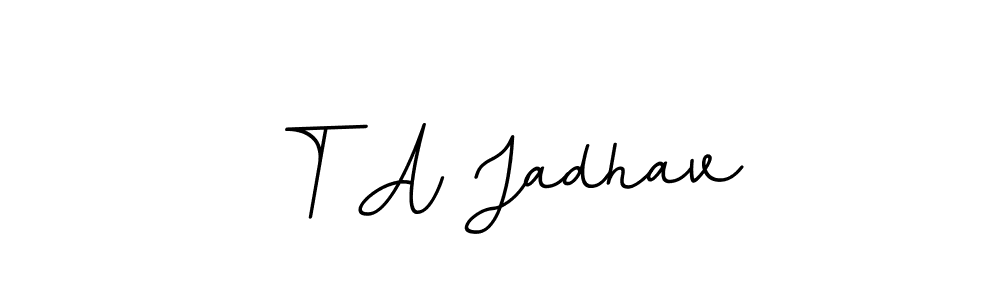 BallpointsItalic-DORy9 is a professional signature style that is perfect for those who want to add a touch of class to their signature. It is also a great choice for those who want to make their signature more unique. Get T A Jadhav name to fancy signature for free. T A Jadhav signature style 11 images and pictures png