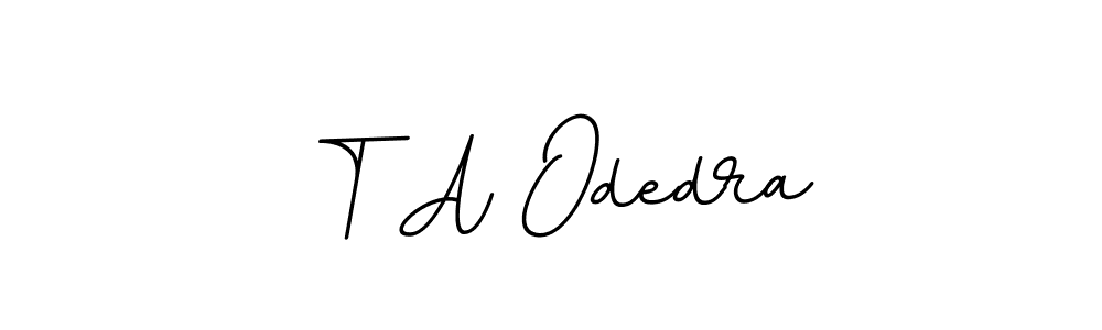 Design your own signature with our free online signature maker. With this signature software, you can create a handwritten (BallpointsItalic-DORy9) signature for name T A Odedra. T A Odedra signature style 11 images and pictures png