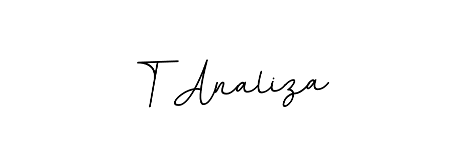 Create a beautiful signature design for name T Analiza. With this signature (BallpointsItalic-DORy9) fonts, you can make a handwritten signature for free. T Analiza signature style 11 images and pictures png