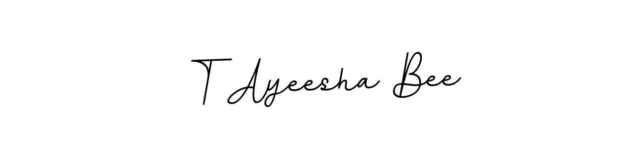 How to make T Ayeesha Bee name signature. Use BallpointsItalic-DORy9 style for creating short signs online. This is the latest handwritten sign. T Ayeesha Bee signature style 11 images and pictures png