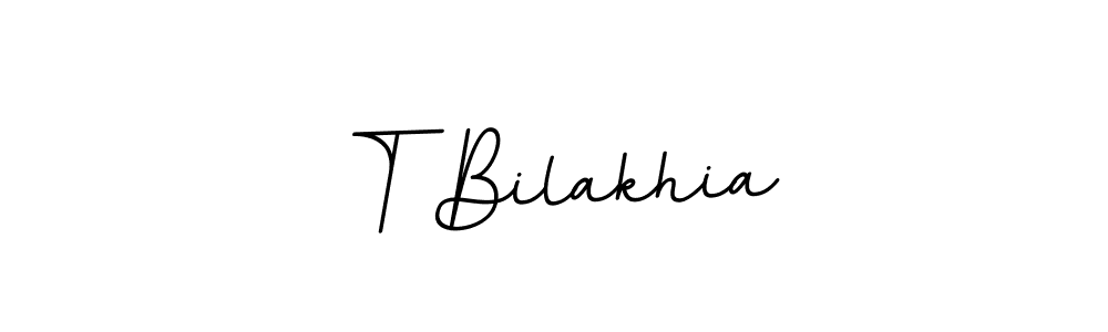 Create a beautiful signature design for name T Bilakhia. With this signature (BallpointsItalic-DORy9) fonts, you can make a handwritten signature for free. T Bilakhia signature style 11 images and pictures png