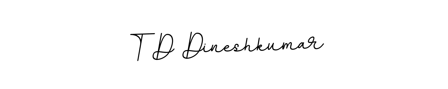 Use a signature maker to create a handwritten signature online. With this signature software, you can design (BallpointsItalic-DORy9) your own signature for name T D Dineshkumar. T D Dineshkumar signature style 11 images and pictures png