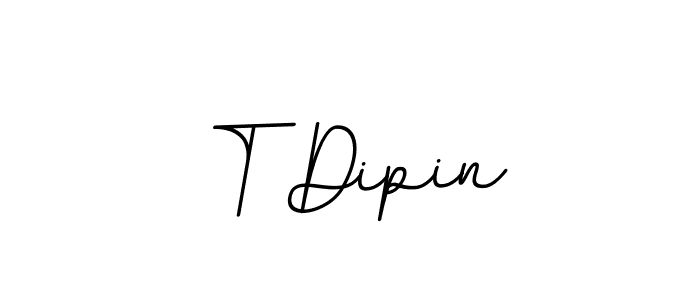 The best way (BallpointsItalic-DORy9) to make a short signature is to pick only two or three words in your name. The name T Dipin include a total of six letters. For converting this name. T Dipin signature style 11 images and pictures png