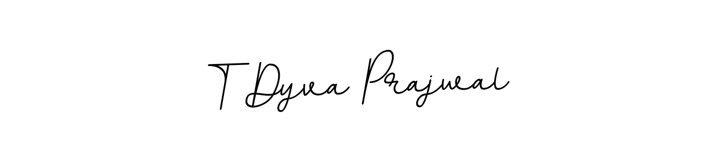 You should practise on your own different ways (BallpointsItalic-DORy9) to write your name (T Dyva Prajwal) in signature. don't let someone else do it for you. T Dyva Prajwal signature style 11 images and pictures png