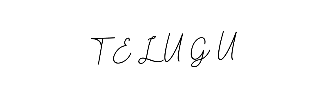 Make a beautiful signature design for name T E L U G U. With this signature (BallpointsItalic-DORy9) style, you can create a handwritten signature for free. T E L U G U signature style 11 images and pictures png