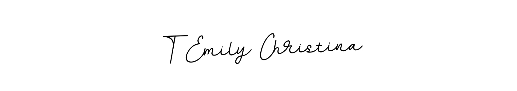 Use a signature maker to create a handwritten signature online. With this signature software, you can design (BallpointsItalic-DORy9) your own signature for name T Emily Christina. T Emily Christina signature style 11 images and pictures png
