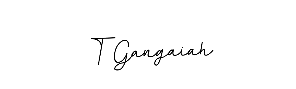 The best way (BallpointsItalic-DORy9) to make a short signature is to pick only two or three words in your name. The name T Gangaiah include a total of six letters. For converting this name. T Gangaiah signature style 11 images and pictures png