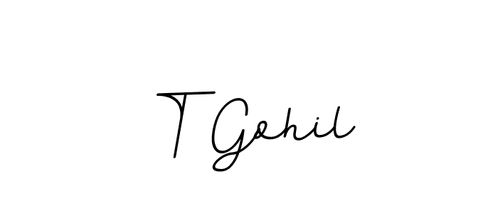 Use a signature maker to create a handwritten signature online. With this signature software, you can design (BallpointsItalic-DORy9) your own signature for name T Gohil. T Gohil signature style 11 images and pictures png