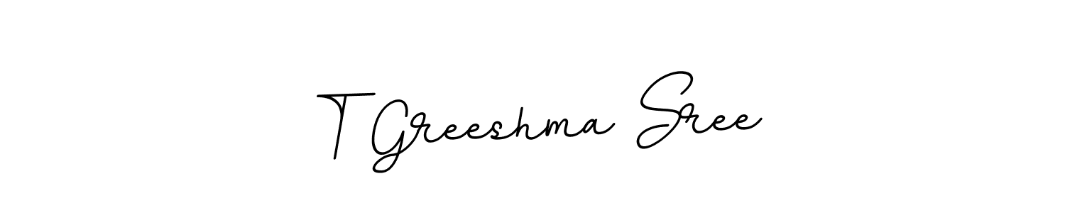 This is the best signature style for the T Greeshma Sree name. Also you like these signature font (BallpointsItalic-DORy9). Mix name signature. T Greeshma Sree signature style 11 images and pictures png
