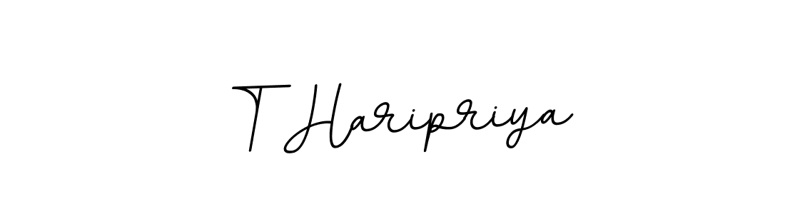 You should practise on your own different ways (BallpointsItalic-DORy9) to write your name (T Haripriya) in signature. don't let someone else do it for you. T Haripriya signature style 11 images and pictures png