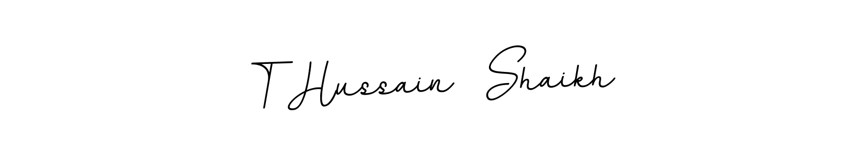 Use a signature maker to create a handwritten signature online. With this signature software, you can design (BallpointsItalic-DORy9) your own signature for name T Hussain  Shaikh. T Hussain  Shaikh signature style 11 images and pictures png