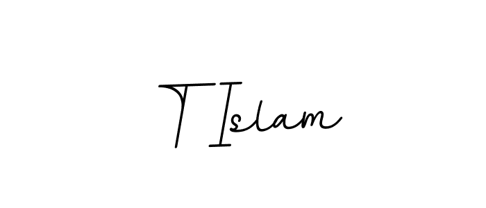 Design your own signature with our free online signature maker. With this signature software, you can create a handwritten (BallpointsItalic-DORy9) signature for name T Islam. T Islam signature style 11 images and pictures png