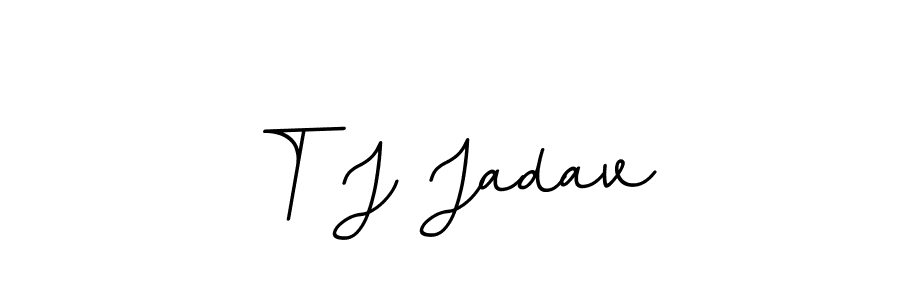 Use a signature maker to create a handwritten signature online. With this signature software, you can design (BallpointsItalic-DORy9) your own signature for name T J Jadav. T J Jadav signature style 11 images and pictures png