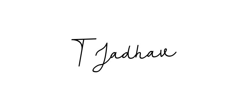 Create a beautiful signature design for name T Jadhav. With this signature (BallpointsItalic-DORy9) fonts, you can make a handwritten signature for free. T Jadhav signature style 11 images and pictures png