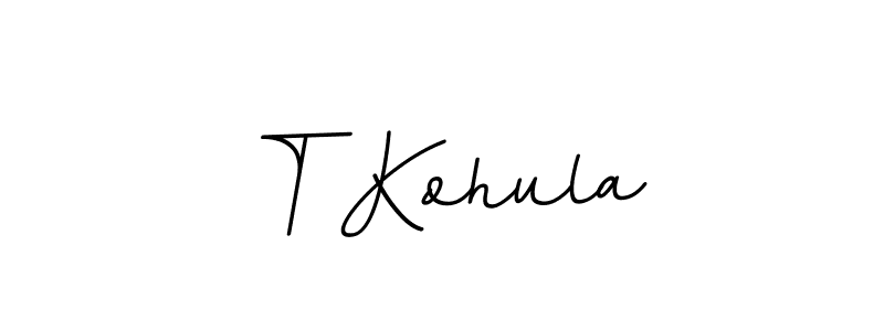 The best way (BallpointsItalic-DORy9) to make a short signature is to pick only two or three words in your name. The name T Kohula include a total of six letters. For converting this name. T Kohula signature style 11 images and pictures png