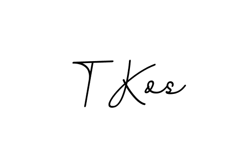How to make T Kos signature? BallpointsItalic-DORy9 is a professional autograph style. Create handwritten signature for T Kos name. T Kos signature style 11 images and pictures png