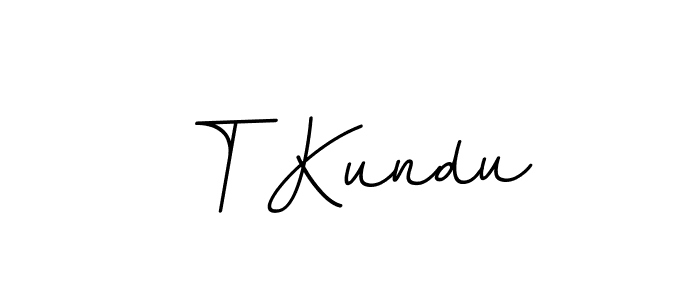 The best way (BallpointsItalic-DORy9) to make a short signature is to pick only two or three words in your name. The name T Kundu include a total of six letters. For converting this name. T Kundu signature style 11 images and pictures png