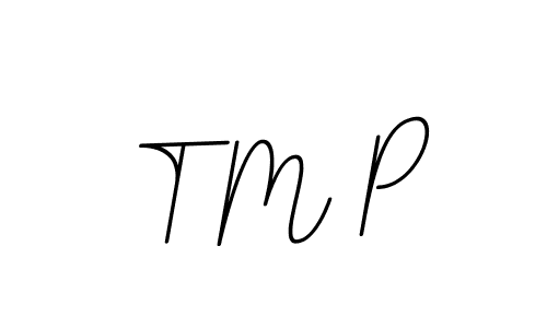 Design your own signature with our free online signature maker. With this signature software, you can create a handwritten (BallpointsItalic-DORy9) signature for name T M P. T M P signature style 11 images and pictures png