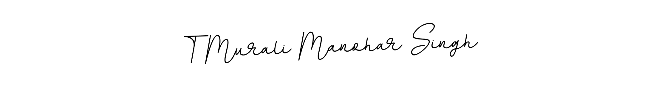 The best way (BallpointsItalic-DORy9) to make a short signature is to pick only two or three words in your name. The name T Murali Manohar Singh include a total of six letters. For converting this name. T Murali Manohar Singh signature style 11 images and pictures png