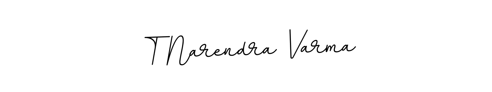 The best way (BallpointsItalic-DORy9) to make a short signature is to pick only two or three words in your name. The name T Narendra Varma include a total of six letters. For converting this name. T Narendra Varma signature style 11 images and pictures png