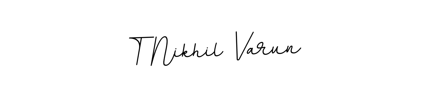 BallpointsItalic-DORy9 is a professional signature style that is perfect for those who want to add a touch of class to their signature. It is also a great choice for those who want to make their signature more unique. Get T Nikhil Varun name to fancy signature for free. T Nikhil Varun signature style 11 images and pictures png