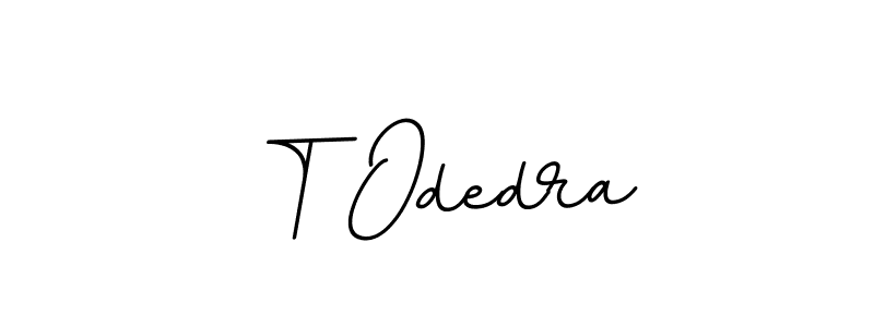 How to make T Odedra name signature. Use BallpointsItalic-DORy9 style for creating short signs online. This is the latest handwritten sign. T Odedra signature style 11 images and pictures png