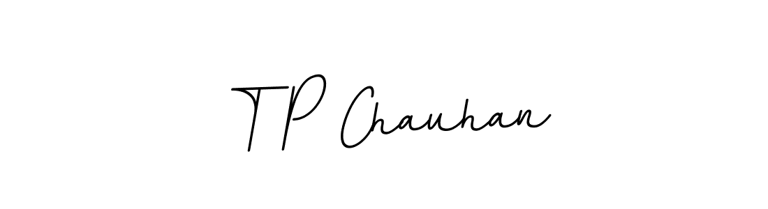 How to make T P Chauhan name signature. Use BallpointsItalic-DORy9 style for creating short signs online. This is the latest handwritten sign. T P Chauhan signature style 11 images and pictures png