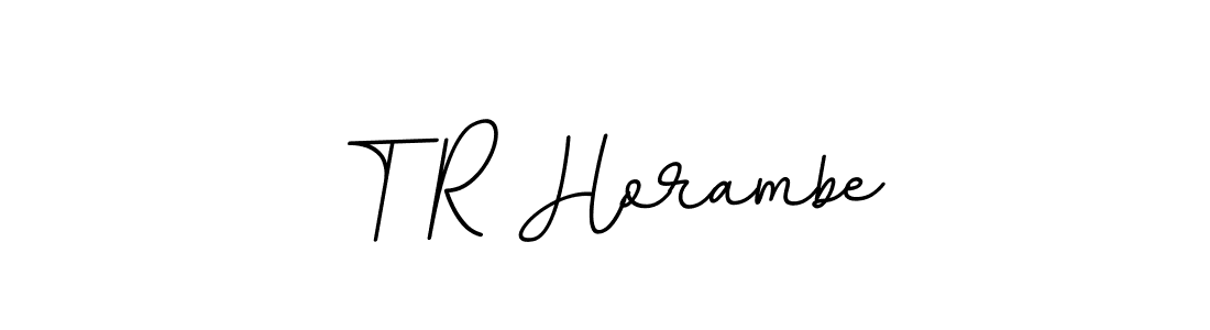 Make a beautiful signature design for name T R Horambe. With this signature (BallpointsItalic-DORy9) style, you can create a handwritten signature for free. T R Horambe signature style 11 images and pictures png