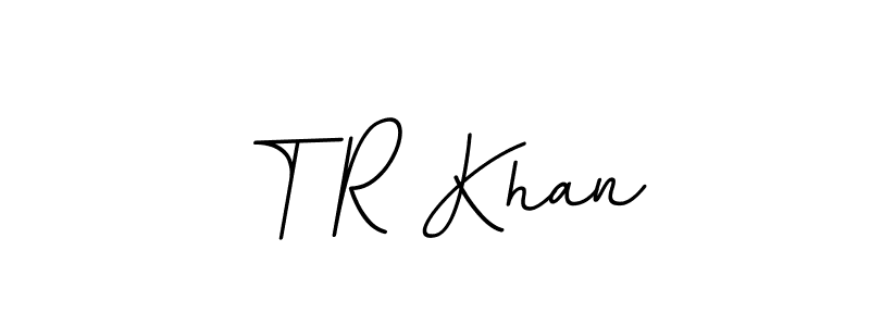How to make T R Khan name signature. Use BallpointsItalic-DORy9 style for creating short signs online. This is the latest handwritten sign. T R Khan signature style 11 images and pictures png